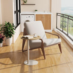 C Shaped Round End Table, Small Side Table for Couch,Tv Trays for Eating,Snack Sofa Tray Table with Metal Leg for Living Room, Bedroom, Bedside,and Office (Rustic Oak)