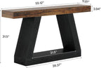 Tribesigns Farmhouse Console Table, 55-Inch Rustic Sofa Table with Storage, Industrial Wooden Entryway Table for Hallway, Living Room, Black & Brown