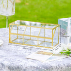 NCYP Glass Tea Bags Organizer with Lid, Small 3 Slots Teabag Storage Box, Indoor Counter Teabag Display Case, Kitchen Cabinet Gold Decor, 8.7 x 3.6 x 3.66 Inches (Glass Box Only)