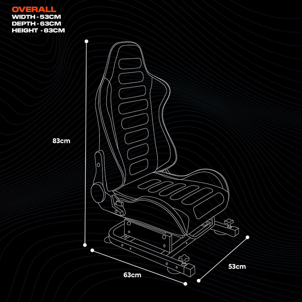 X Rocker Chicane Racing Sim Cockpit Chair, Racing Rear Seat Frame, Adjustable Sliders & Height, Black
