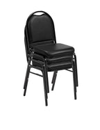 Norwood Commercial Furniture 250 Series Stack Chairs (Pack of 3)- Black Vinyl/Black Frame