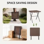 Folding Table, Portable Square Foldable Table No Assembly, Heavy Duty Steel Frame Indoor Outdoor Camping Patio Table with 400 LBS Capacity, Picnic Card Table for Backyard, RV, Small Spaces