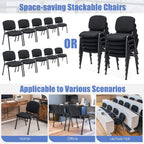 S AFSTAR Set of 10 Conference Chairs, Stackable Chair with Padded Cushion, Ergonomic Office Guest Reception Chair, Guest Chairs for Reception Waiting Room Meeting Room Office Lobby Church (10 Pack)