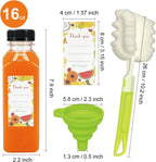 100pcs 16oz Plastic Juice Bottles with Caps, Reusable Juice Containers with Lids for Juice, Milk, Smoothies and Other Beverages