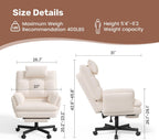 Criss Cross Office Chair with Foot Rest, Big and Tall Criss Cross Chair with Flip-Up Arms and Headrest, 135° Reclining Swivel Velvet Cross Legged Office Chair with Wheels, Cloud Chair for Home (Beige)