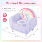 Costzon Kids Sofa, Children's Cartoon Sofa Armrest Chair, Toddler Furniture w/Sturdy Wood Construction, Colorful Lightweight Kids Couch Reading Sofa Chair for Preschool Boys and Girls Gift (Purple)
