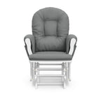 Storkcraft Premium Hoop Glider & Ottoman (White/Gray) — GREENGUARD Gold Certified Nursery Glider, Solid Wood Craftsmanship, Smooth-Gliding, Award-Winning