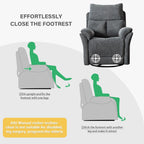 ANJ Swivel Rocker Recliner Chair Nursery Manual Glider Rocking Recliner Chairs for Adults, Fabric Rocking Chair Nursery, 360° Swivel Lazy Boy Recliner Chairs for Living Room, rv, Smoky Grey