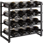 IBUYKE Metal Wine Racks Countertop,16 Bottles Wine Bottle Holder,TMJ903H | 4 Tiers Wine Rack Wine Rack Freestanding Wine Storage Cabinet for Home Kitchen Pantry Wine Cellar Bar