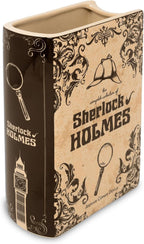 Steel Mill & Co Original Large Book-Shaped Decorative Vase, Ceramic Vases for Home Decor, Cute Bookshelf Decor, Unique Vase for Book Lovers (Sherlock Holmes)