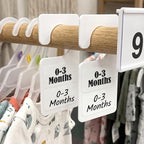 42 Pack Clothing Rack Dividers with 42 Blank Labels & 3 Letter Stickers, White PVC Closet Organizers for Hanging Clothes (2.4 x 1 Inch Labels)