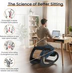 Ergonomic Kneeling Chair - Adjustable Seat, Smooth Rocking Base for Active Posture, Relieves Back & Spine Pressure for Office &Home Sturdy Kneeling Desk Chair Holds 300 lbs, Durable & Stable