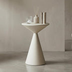 COVLON Small Drink Table, Round Martini Table, Drum End Table Side Table, Metal Accent Table,for Small Space Living Room, Bedroom, Sand