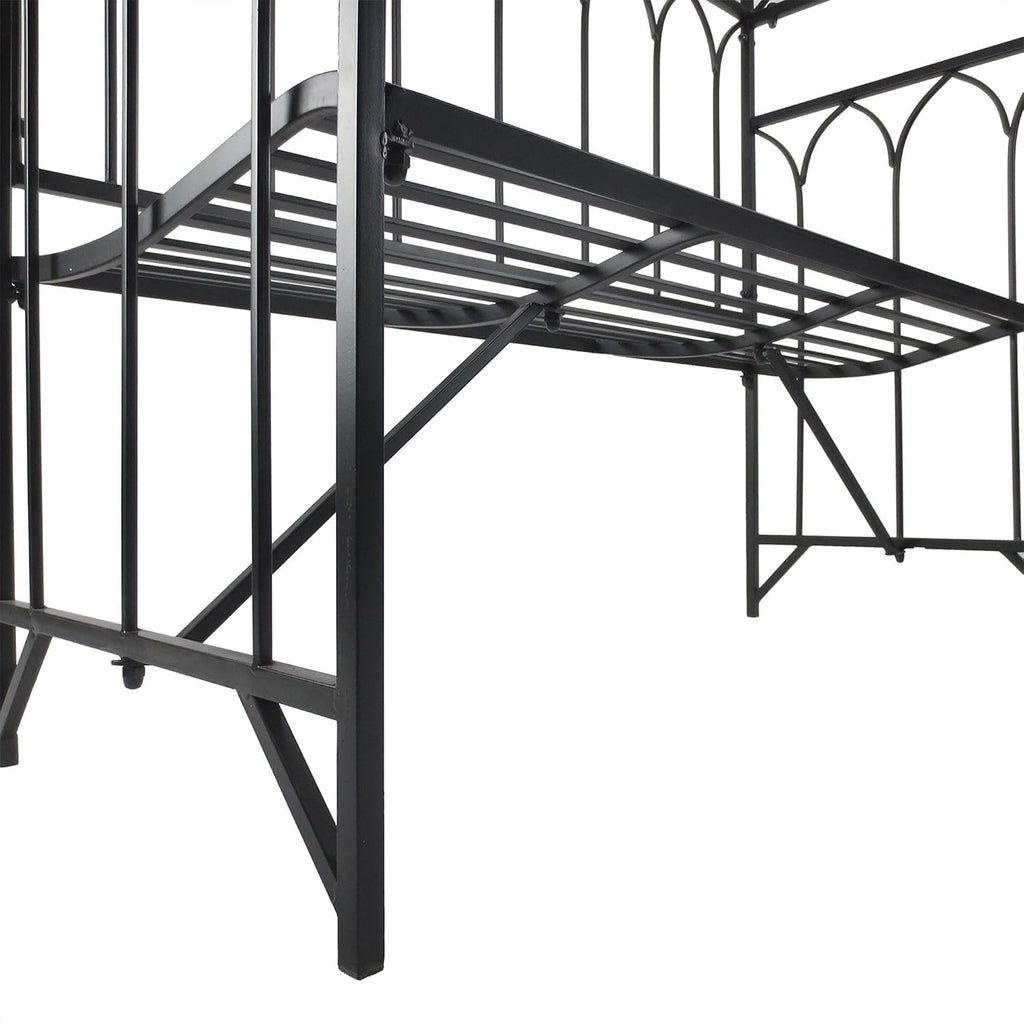 Metal Garden Arbor Bench with Trellis for Outdoor Seating