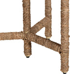 bali & pari Fumito Handwoven Seagrass End Table - Round Boho Side Table