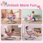 Olakids Sensory Spinning Chair, Flower Shape 360° Swivel Seat for Autistic Kids Autism ADHD Children with Non-Slip Design, Sit and Spin Toy for Body Balance Coordination Training (Pink)