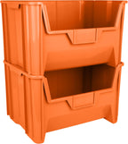 HE HUDSON EXCHANGE 20" x 15" x 12.5" Plastic Giant Stackable Hopper Bin, Orange