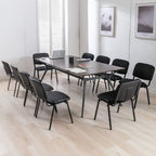 ROCITY Waiting Room Chairs Set of 5 Stackable Conference Room Chairs Mesh Office Reception Chair for Guest, School Breakroom Banquet Church Lobby (Mesh-Cushion,Black,5PCS)