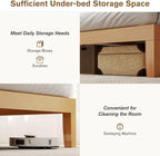 OLIXIS Full Size Bed Frame, 12 in Heavy Duty Platform Bedframe, Underbed Storage, 700 LBS Capacity, No Box Spring Needed, Wooden Slats,Easy Assembly, Honey Finish