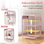 Cute Nightstand, Metal End Table, Side Table with Storage, 3-Tier Narrow End Table for Girls, Small Beside Table for Bedroom, Living Room, Office, Decor, Pink