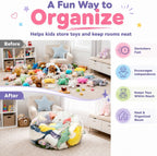 Clear Stuffed Animal Storage Bean Bag Chair Cover for Kids with Zipper | Transparent Waterparoof, Wipe Clean Thicker PVC, Holds 50+ Stuffed Animals, Double Zipper for Plush Toys Storage & Organizing
