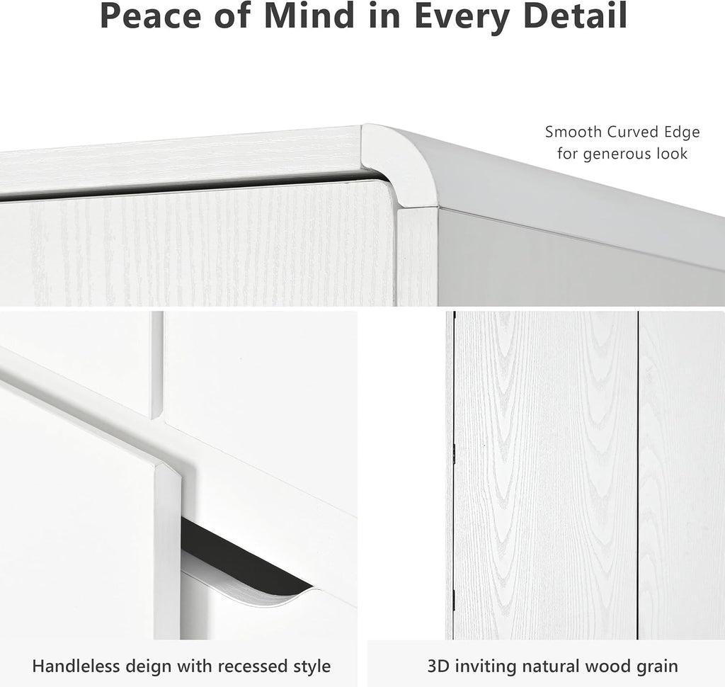 72" Tall Pantry Cabinet with 8 Door Shelves, 250lb Heavy Duty Storage Cupboard with Drawer, Modern Farmhouse Organizer for Office & Dining, White