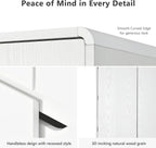 72" Tall Farmhouse Kitchen Pantry Cabinet with 8 Door Shelves, Curved Design Storage Cabinet with 3 Adjustable Shelves, Hidden Drawer, Versatile Cupboard for Kitchen, Dining & Bathroom (White)