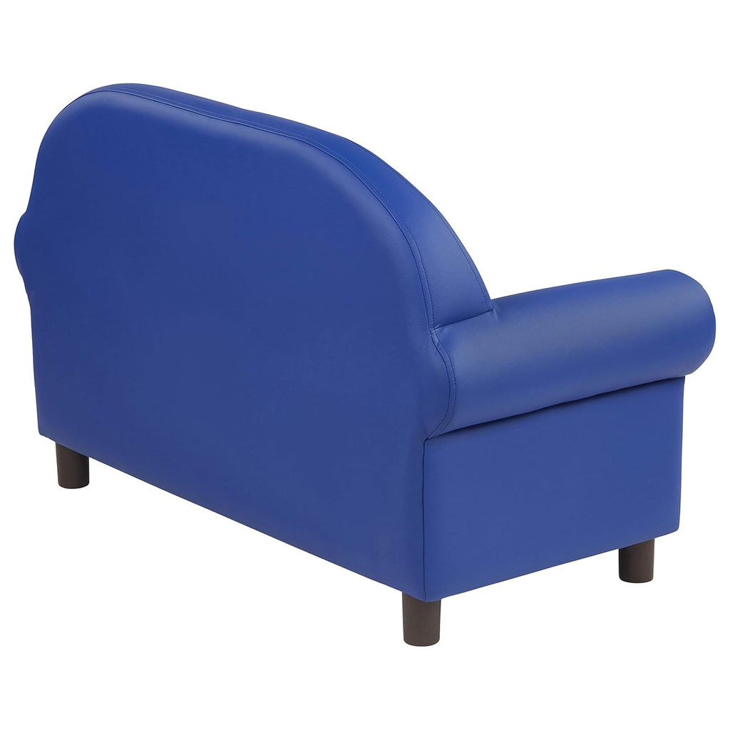 Little Lux Upholstered Preschool Sofa, Plush Furniture for Kids Room, Classroom, Daycare - Blue
