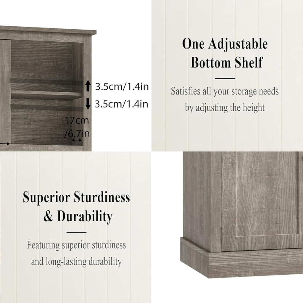 IDEALHOUSE Pantry with Drawers and Adjustable Shelves, 71”Tall Freestanding Kitchen Pantry Cabinet with Microwave Stand, Hutch Cabinet for Kitchen, Dining Room, Grey