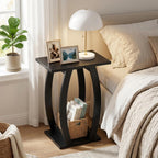 MAHANCRIS End Table Living Room Set of 2, Black Side Table for Small Spaces, Modern Beside Table with Shelf, Sturdy Nightstand Sofa Table for Bedroom, Black End Couch Table, Easy Assembly, ETBK1501S2