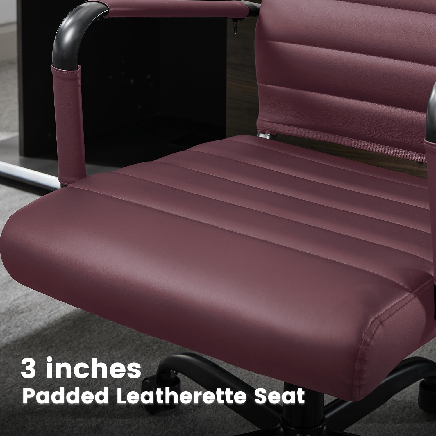 Office Desk Chair Leather, Conference Room Chairs with Wheels, Modern Executive Computer Guest Chairs with Arms.