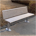 Patio Benches Garden Outdoor Backrest Benche, Stainless Steel Seating, Patio Leisure Chair(180cm)