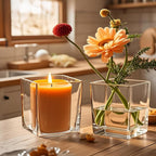 CONNOO 6 Pack Square Glass Vase 5" x 5" x 5", Clear Bulk Flower Vases for Centerpieces, Square Glass Cube Vase Floating Candle Holders for Wedding Party Home Decor