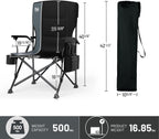 TIMBER RIDGE Oversized Folding Camping Chair High Back Heavy Duty for Adults Support up to 500lbs with Cup Holder, Side Pocket Cooler Bag