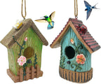 2 Pcs Hanging Bird Houses for Outside Bluebird Houses for Outside Swallows Wren Birdhouse Finch Nesting Box Patio Garden Deco