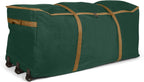 Covermates Keepsakes Christmas Tree Rolling Cinch Bag – Heavy-Duty Polyester Holiday Storage with Wheels, Reinforced Handles & Cinch Straps – Durable Christmas Tree Storage Solution, Green