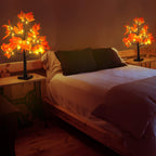 4Pcs Fall Lighted Maple Tree Decor 2FT96LED USB&Battery Operated Artificial Autumn Light up Trees Lights for Harvest Thanksgiving Decorations Tree Lights Table Light House Party Indoor Room Home Deco
