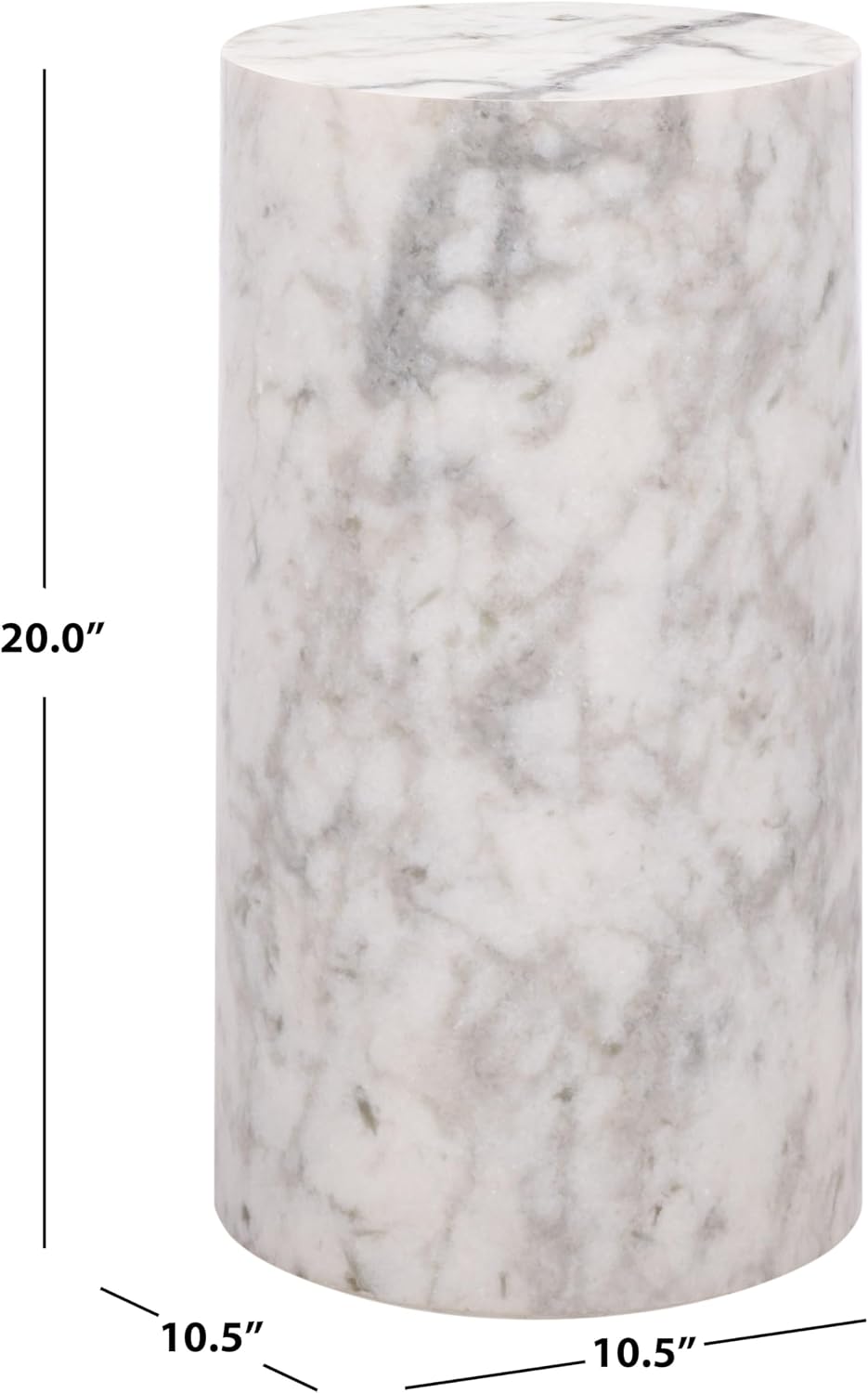 SAFAVIEH Couture Collection - Leah Bryanna White Marble Accent Table, Round Drink Table, Sculptural Pedestal Design (SFV9750A)
