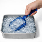 Ice Scoop for Freezer, 2-Pack, 8 Oz Each, Clear Blue | Plastic, For Ice Machine, Small Ice Scoopers for Freezer Bin