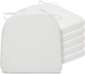 SQUARE MOON Chair Cushions for Dining Chairs, High Resilience Foam Dining Room Chair Pads, Kitchen Seat Cushions with Ties, Machine Washable, 17" x 16" x 2", 6/Pack, White