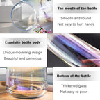 Aoderun Flower Vase Modern Home Decor Glass Vase for Bouquet 8.7" Centerpiece Decor Room Living Room Library Office Table Entryway Modern Farmhouse(Iridescent Clear)