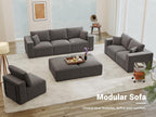 Modular Sleeper Sofa Bed Modern Sectional Couches for Living Room - 79" Boneless Cloud Couch - No Assembly Required Corduroy Convertible Sponge Compression Sofas with Chaise for Home House(Grey)