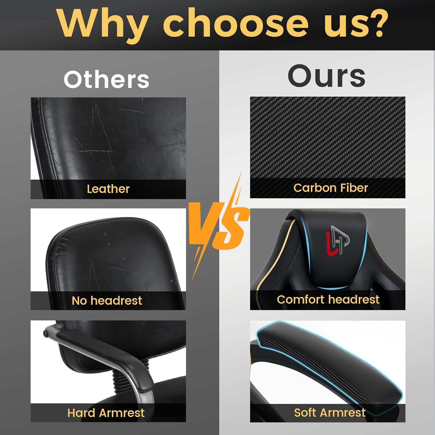 HapGIFT Gaming Chair, Ergonomic Computer Gaming Chairs with Link Armrest, PU Leather Video Game Chairs for Adults Teens, Height Adujustable Racing Style PC Chair for Home, 300LBS (BLACK)