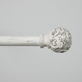 EXCLUSIVE HOME Vine 1" Curtain Rod and Finial Set, Distressed White, Adjustable 36"-72"