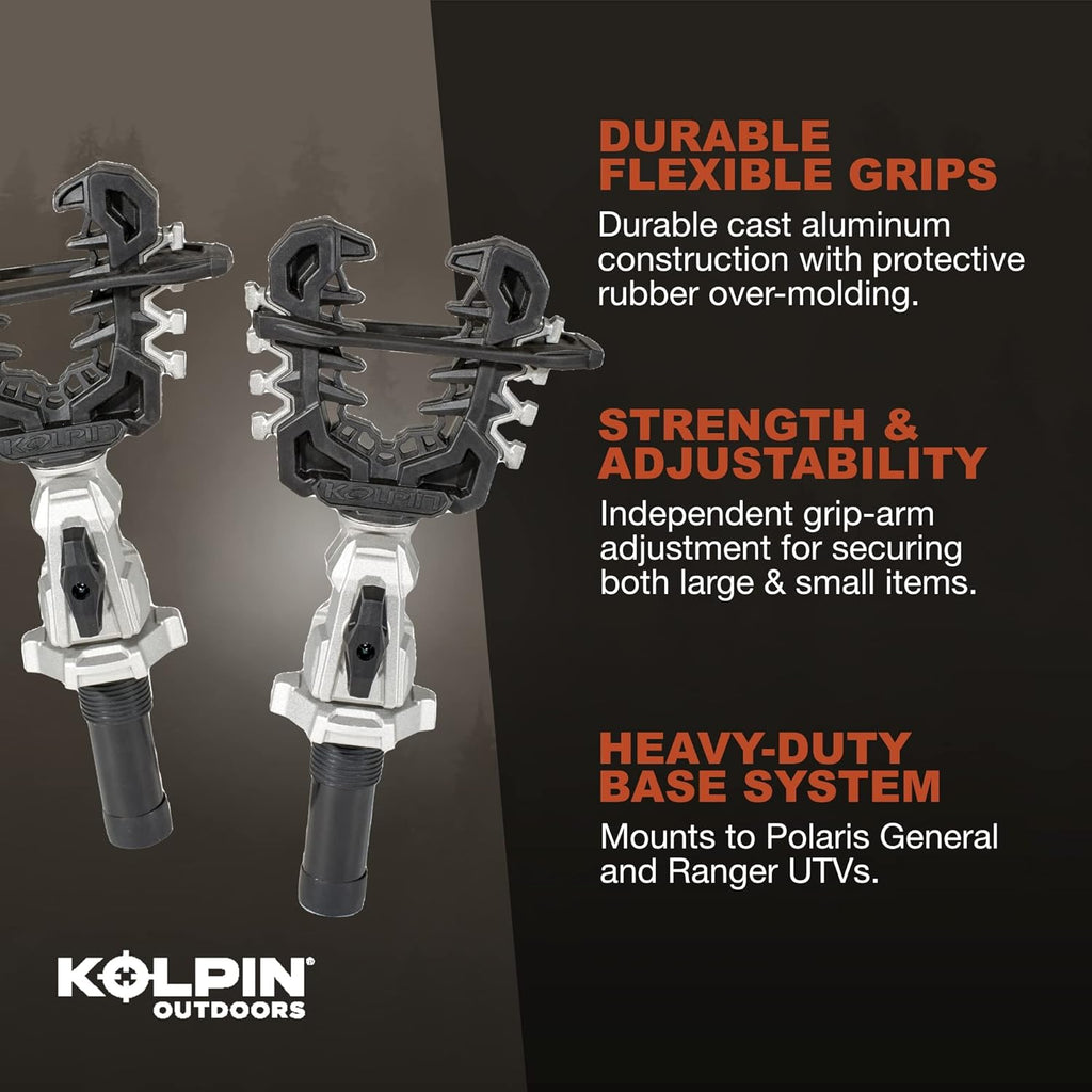 Rhino Grip® Pro - Polaris UTV, Pair - Heavy Duty Carriers for Shovels, Guns, Bows, Augers, etc. - Use on Polaris Ranger, General, Xpedition, Pro XD