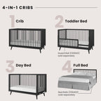 Child Craft Cranbrook 3-Piece Nursery Set, Includes 4-in-1 Convertible Crib, Dresser and Chest, Crib Grows with Your Baby (Ebony)