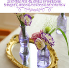 Glass Bud Vases Set of 12, Small Purple Vase Glass Vases for Flowers Modern Ribbed Colored Bud Vase for Decor Wedding Flower Vase in Bulk Vintage Decor Bridal Shower Centerpieces Home Table Decoration