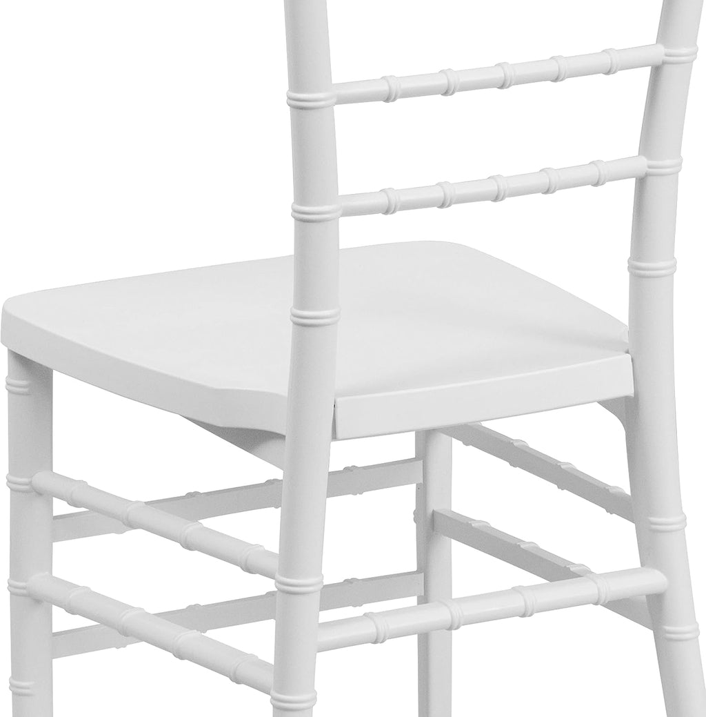EMMA + OLIVER Matte White Resin Stacking Chiavari Chair