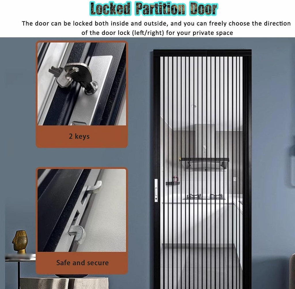 Retractable Folding Door for Bathroom Shower Balcony Storage, Acrylic Accordion Sliding Partition, 60 80 90 100 120 150 Cm Wide (68x203cm)