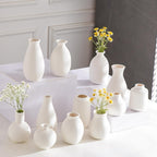 White Bud Vases Set of 12, Small Ceramic Vase in Bulk, Mini Pottery Vases for Pampas Grass Clay Vase for Wedding Table Centerpieces Decoration Modern Boho Rustic Home Decor DIY Gift